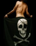 Girl in a Jolly Roger Towle